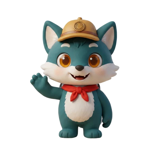 Explorer, la mascotte de Camp Explorer, vous fait coucou